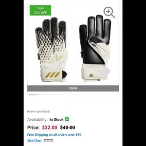 Adidas Predator20 Match Fingersave Junior Gloves